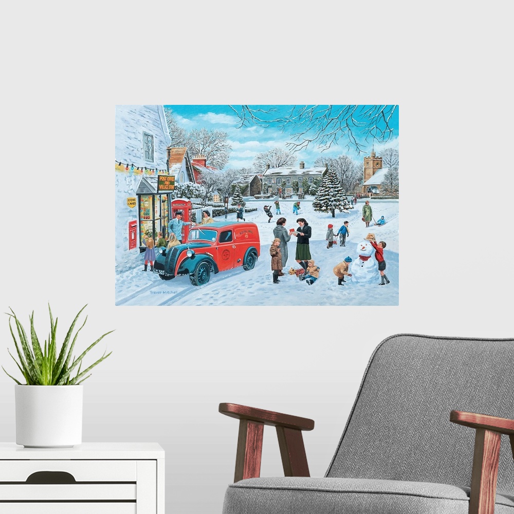 A modern room featuring A Village Christmas