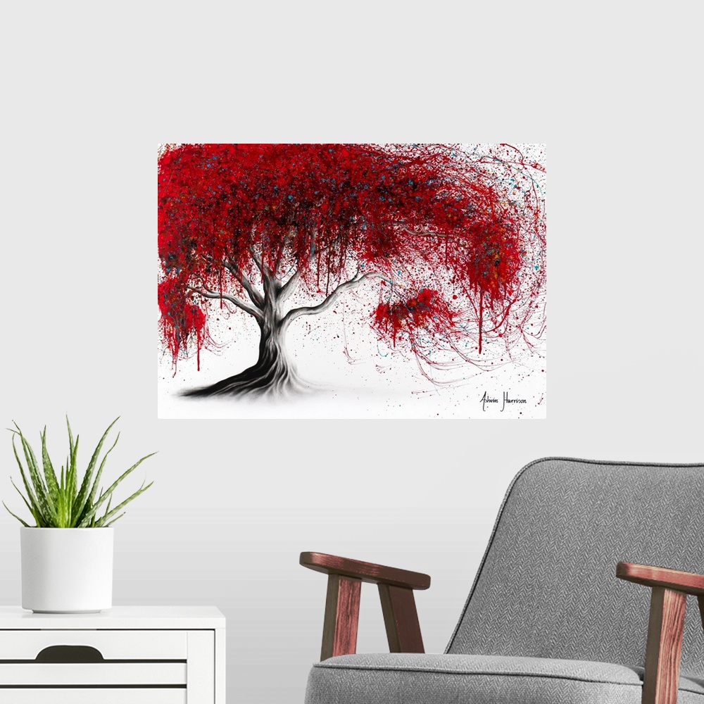 A modern room featuring Scarlet Picnic Dream Tree