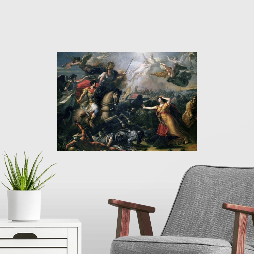 A modern room featuring Allegory of the Battle of Marengo