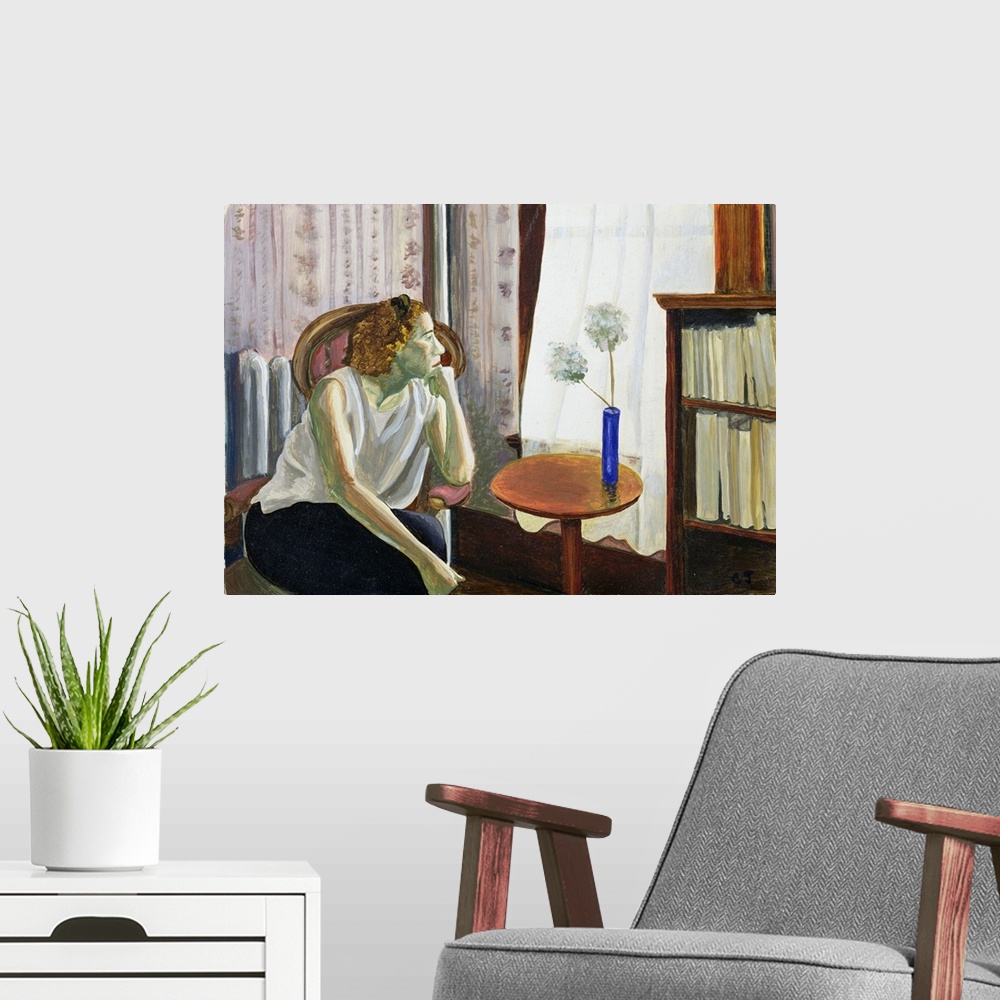 A modern room featuring Self Portrait