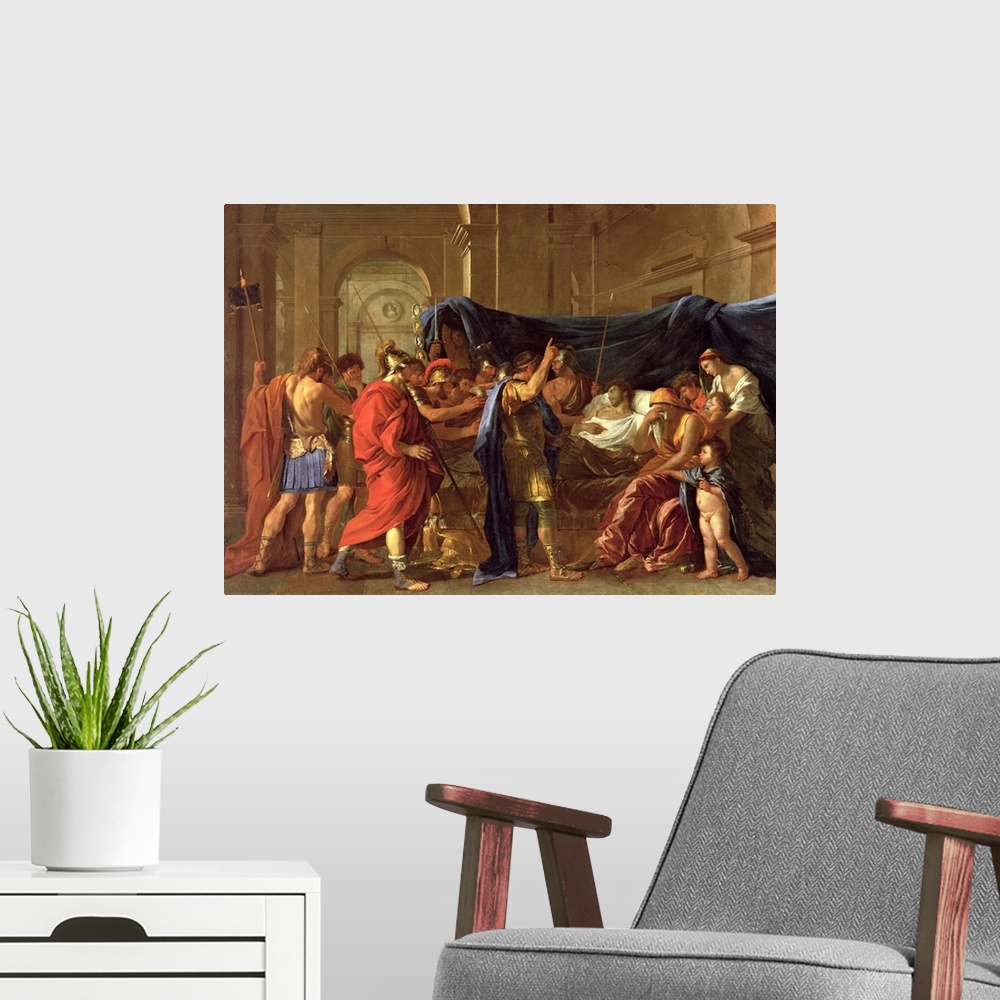 A modern room featuring BAL28594 The Death of Germanicus, 1627  by Poussin, Nicolas (1594-1665); oil on canvas; Minneapol...