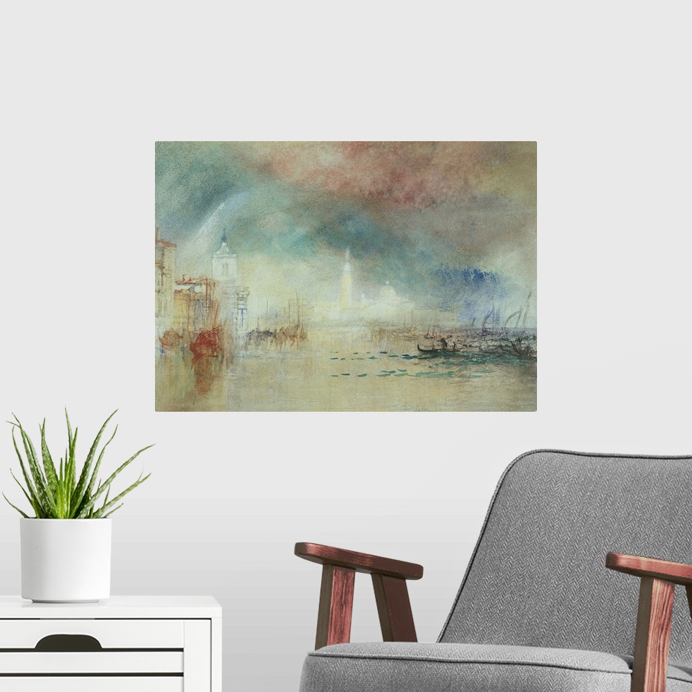 A modern room featuring AGN69993 Credit: View of Venice from La Giudecca (w/c) by Joseph Mallord William Turner (1775-185...