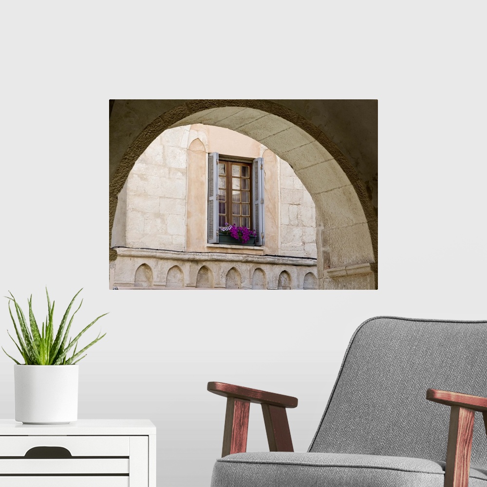 A modern room featuring France, Corsica, Window And Walls In Old Town Of Bonafacio
