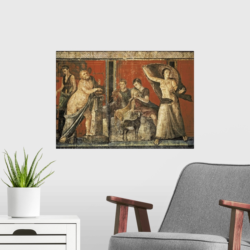 A modern room featuring Initiation into the mysterious Dionysion cult, Roman art