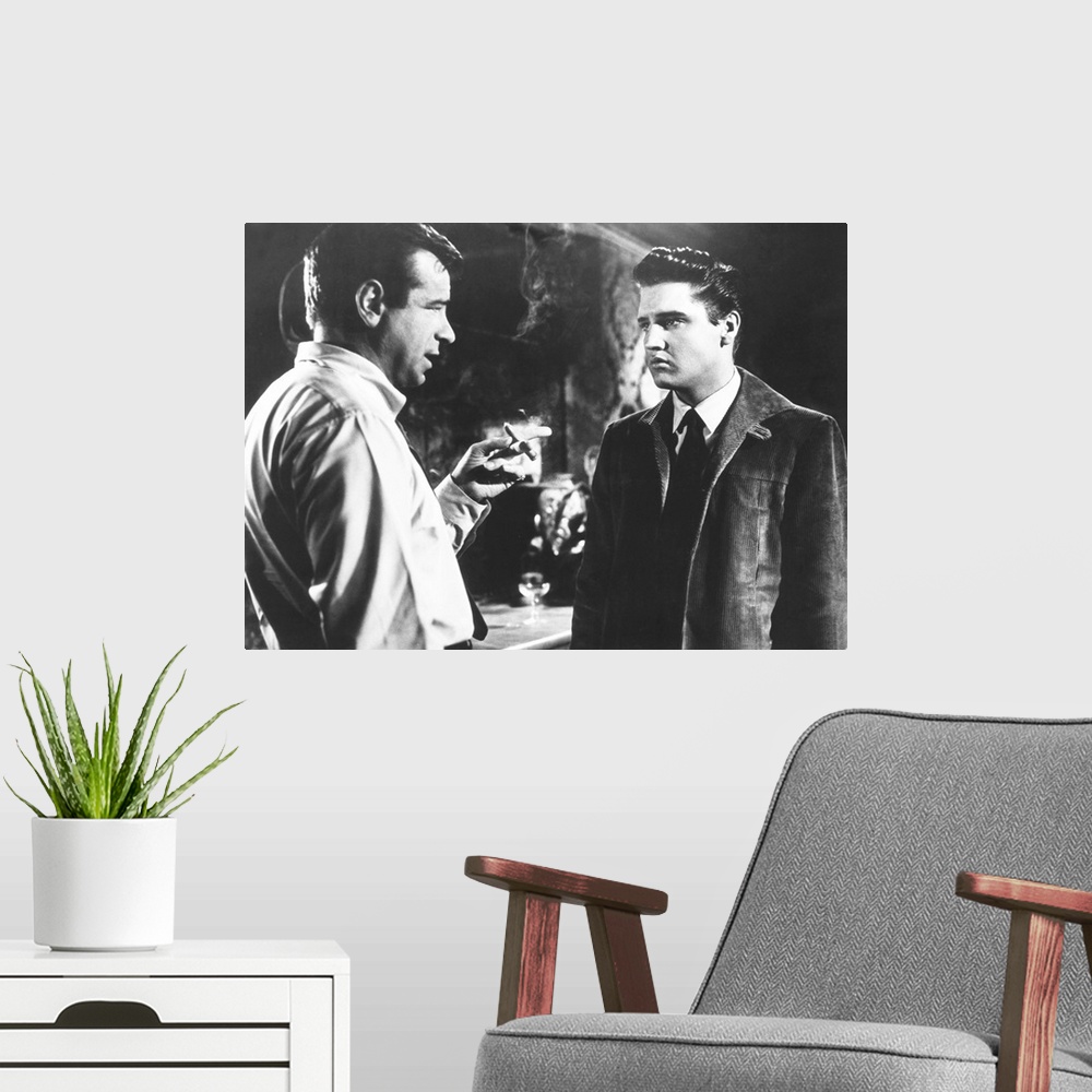 A modern room featuring King Creole, From Left: Walter Matthau, Elvis Presley, 1958.