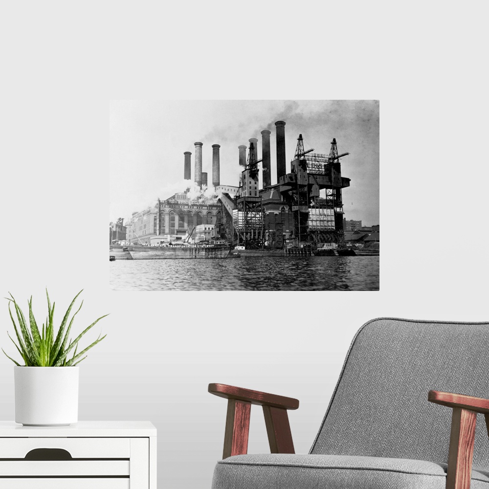 A modern room featuring New York Edision Company Power Plant