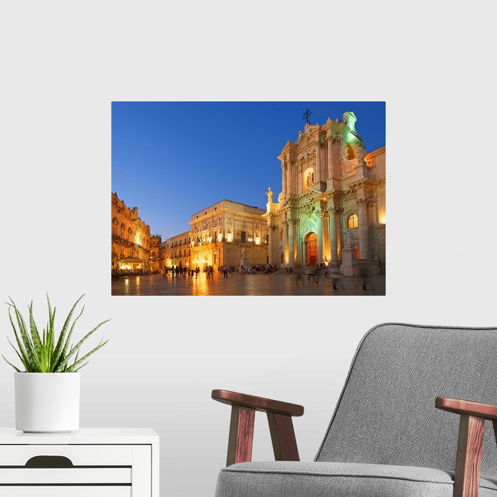 A modern room featuring Cathedral Santa Maria delle Colonne, Syracuse, Sicily, Italy