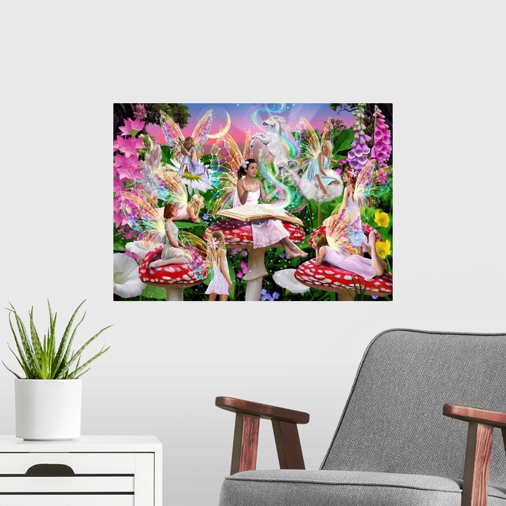 A modern room featuring Fairy Story I