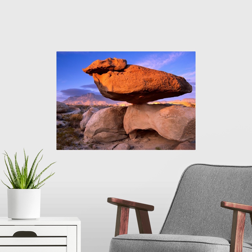 A modern room featuring El Capitan and Balanced Rock, Guadalupe Mountains National Park, Texas