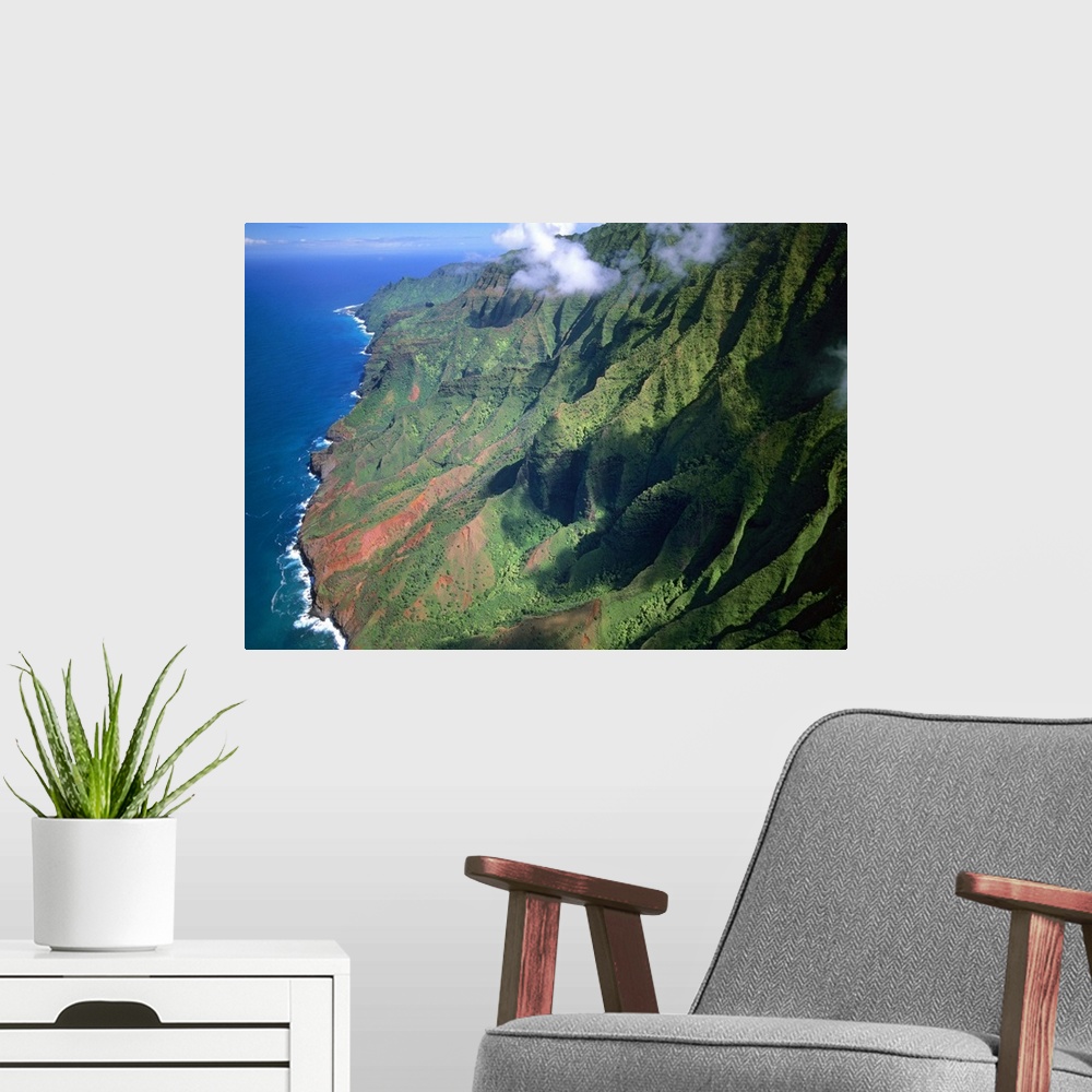 A modern room featuring Rugged cliffs along Na Pali Coast State Park, Kauai, Hawaii