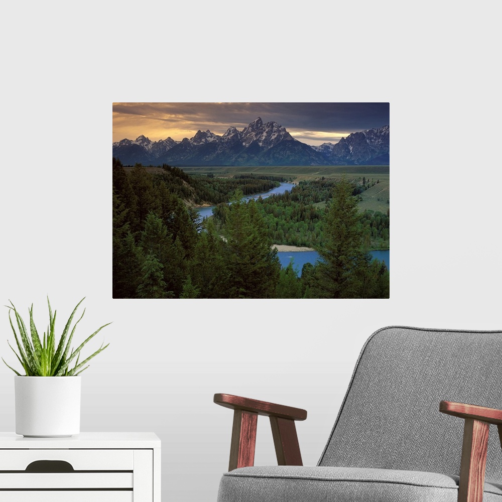 A modern room featuring Teton Range at Snake River Overlook, Grand Teton National Park, Wyoming