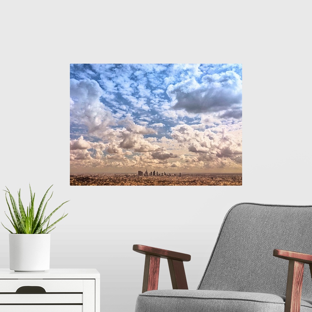 A modern room featuring Los Angeles Skyline Cloudscape II