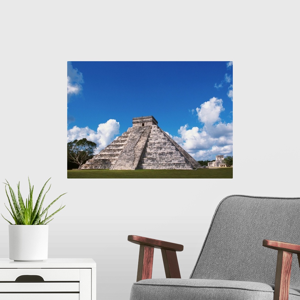 A modern room featuring El Castillo, Chichen Itza, Yucatan, Mexico.