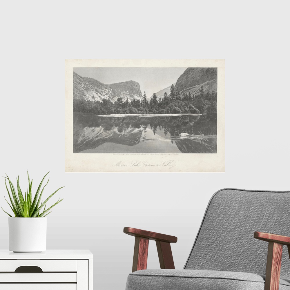 A modern room featuring Mirror Lake, Yosemite Valley