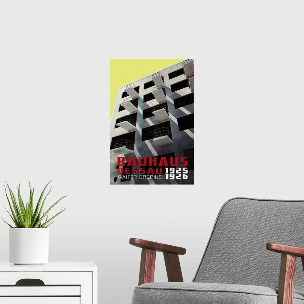 A modern room featuring Bauhaus Dessau Architecture In Vintage Magazine Style VIII