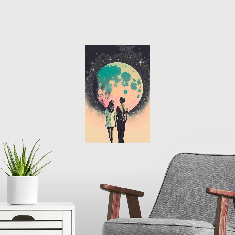 A modern room featuring To The Moon And Back