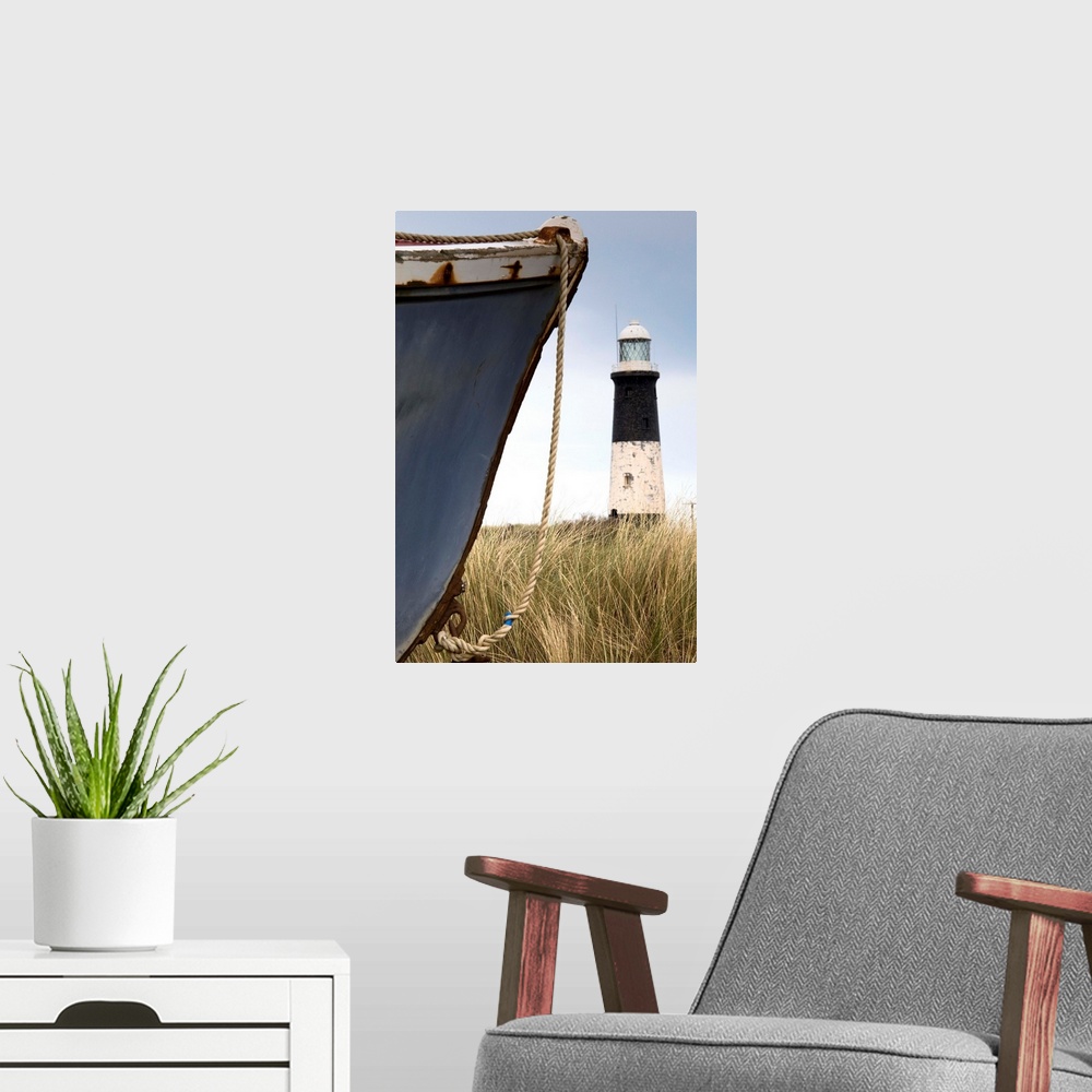 A modern room featuring Abandoned Boat And Lighthouse, Humberside, England
