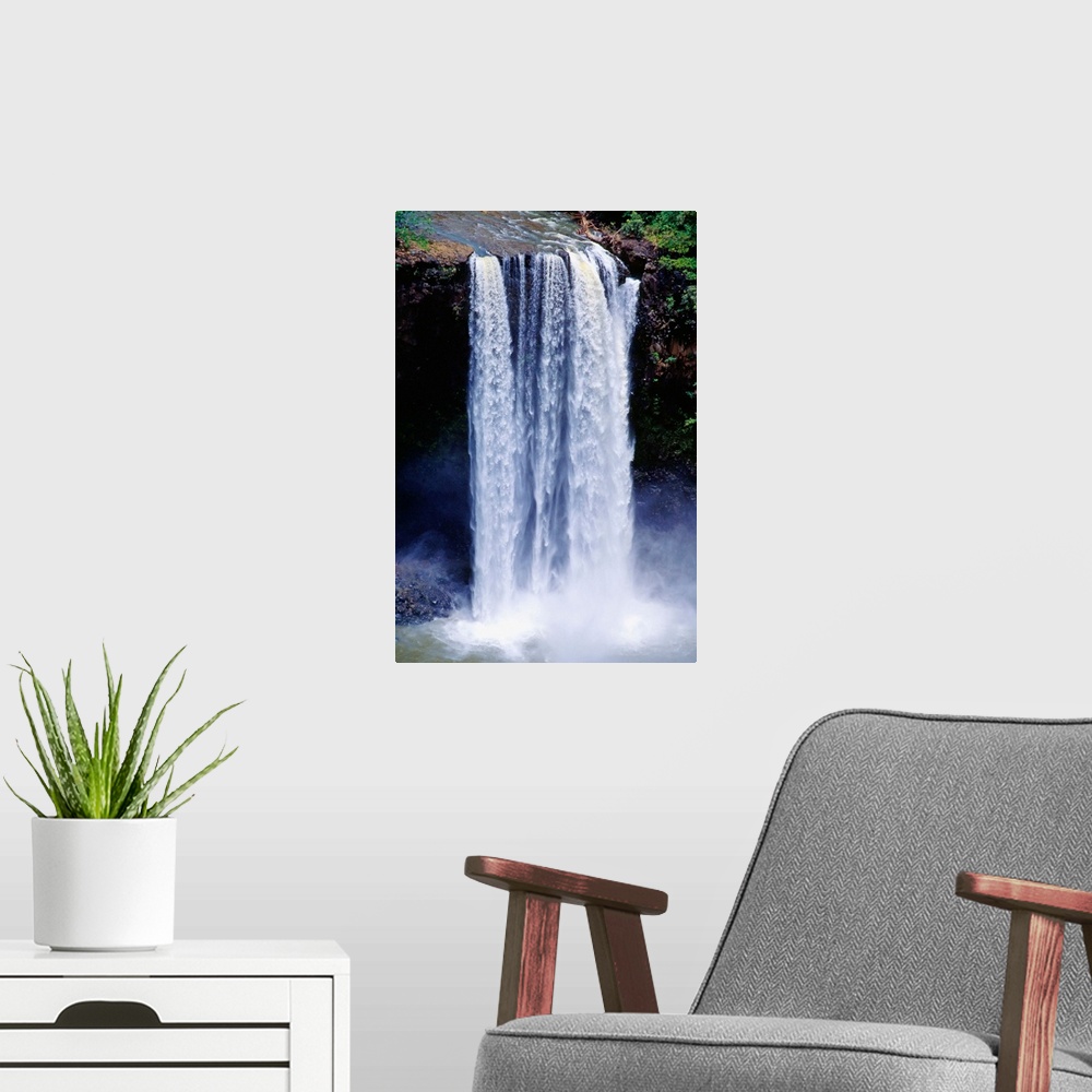 A modern room featuring Hawaii, Kauai, Wailua Falls State Park, Close-Up Of Cascading Waterfall