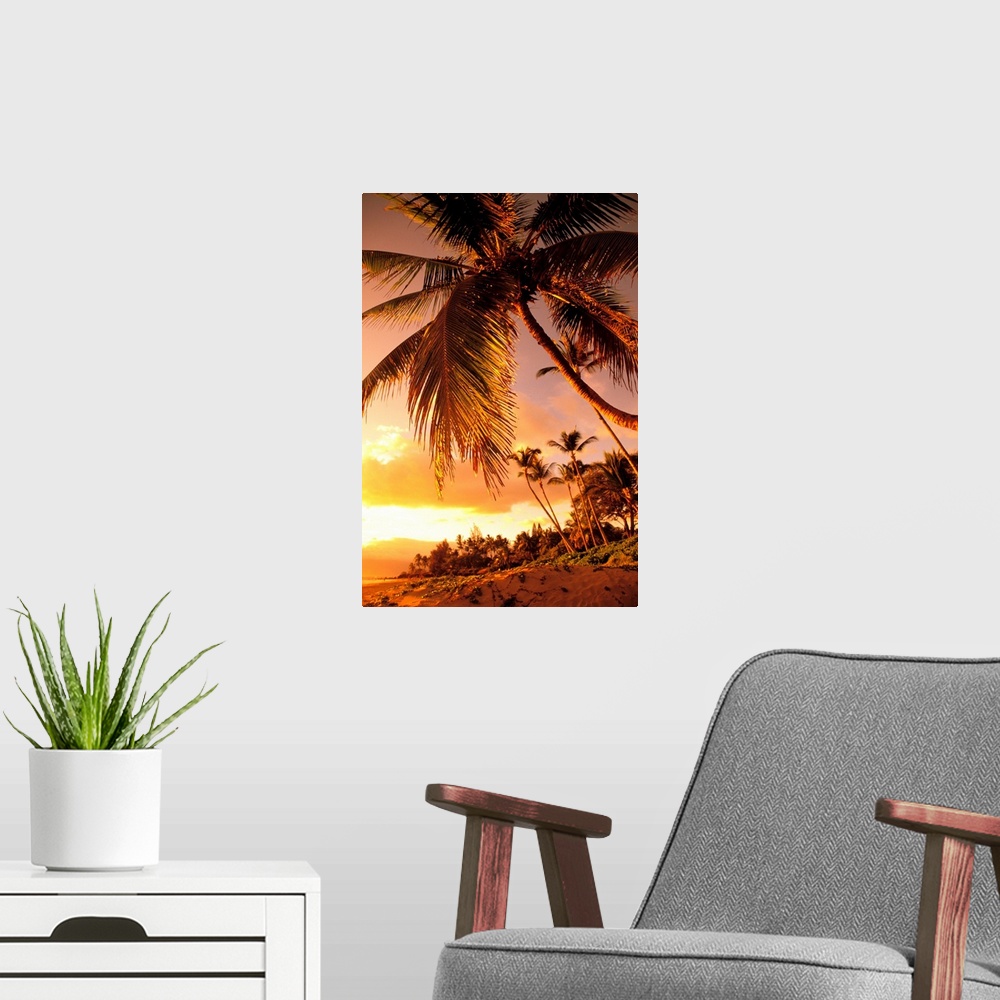 A modern room featuring Hawaii, Maui, Kihei, Sunset At Kamaole One