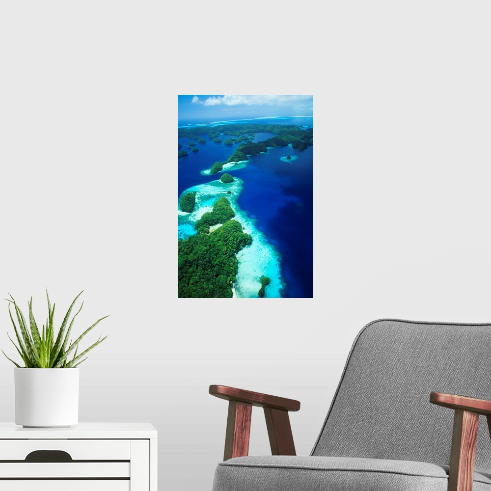 A modern room featuring Micronesia, Palau, Rock Islands, Aerial