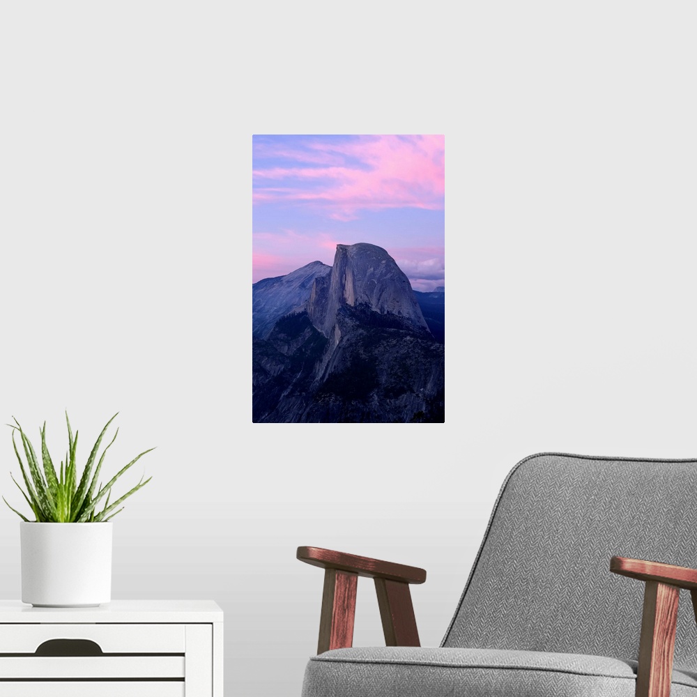 A modern room featuring Sunset on Half Dome as seen from Glacier Point, Yosemite National Park. California, United States...