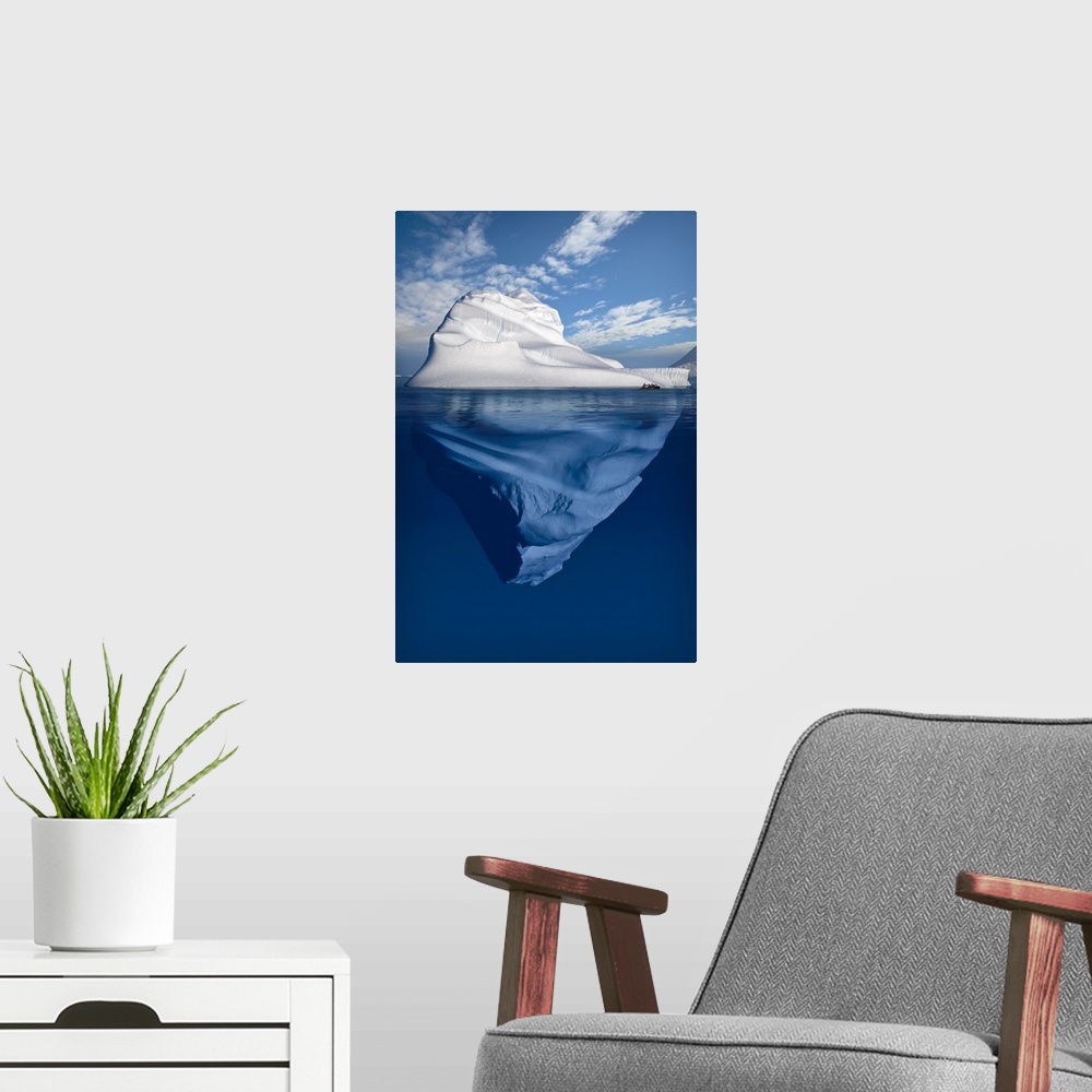 A modern room featuring Tourists Exploring An Iceberg On The Canadian Arctic; Nunavut, Canada