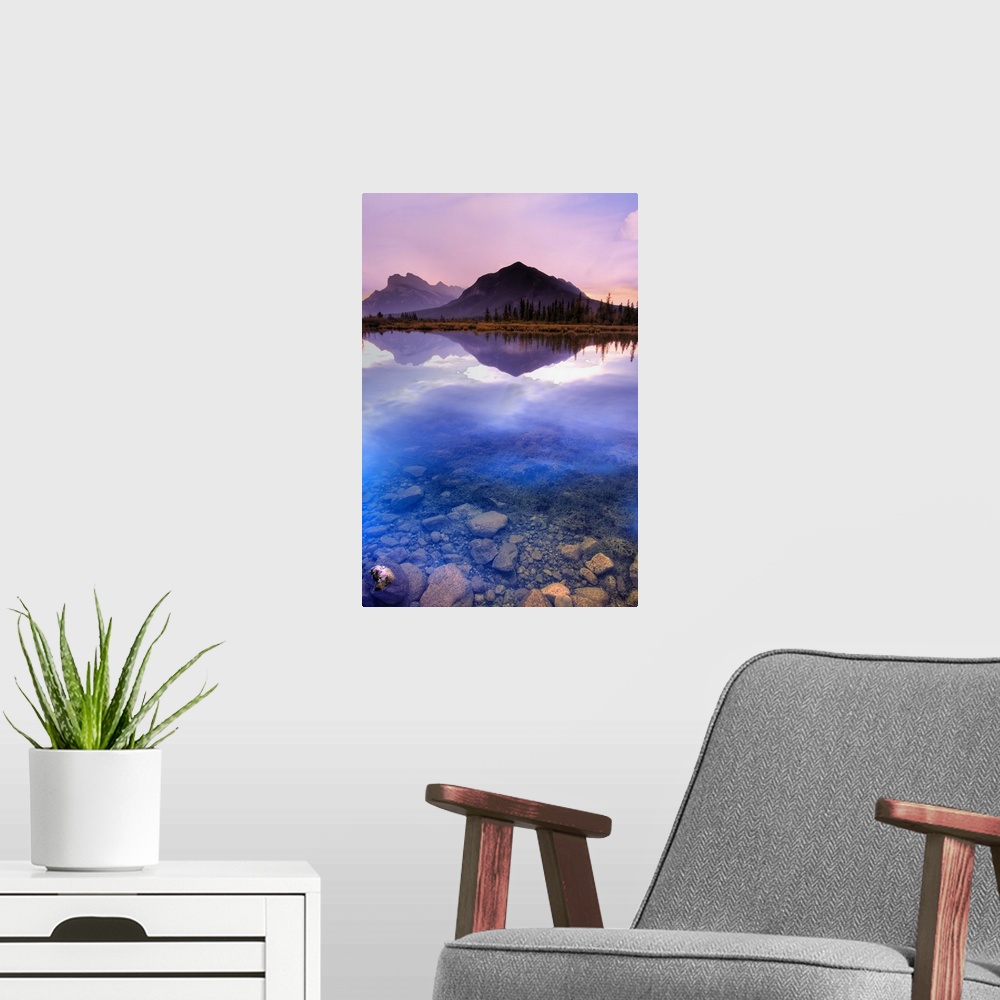 A modern room featuring Vermilion Lakes, Mount Rundle, Banff National Park, Alberta, Canada