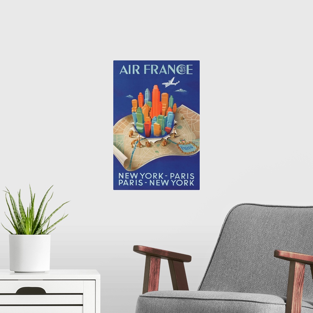 A modern room featuring Air France