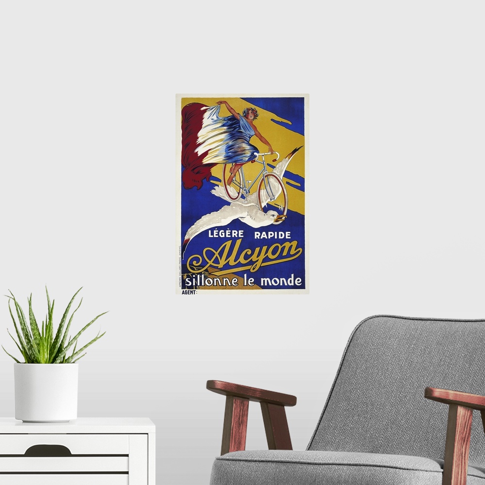 A modern room featuring Alcyon - Vintage Bicycle Advertisement