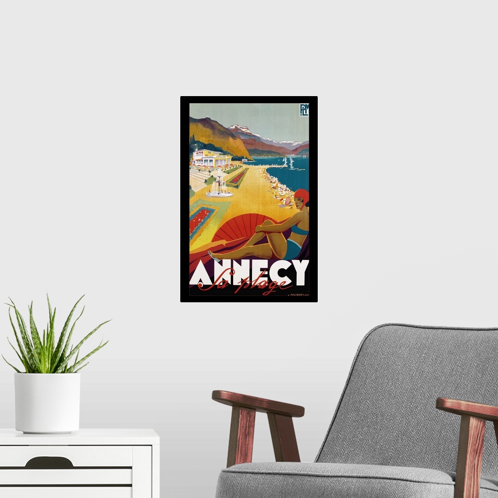 A modern room featuring Annecy - Vintage Travel Advertisement