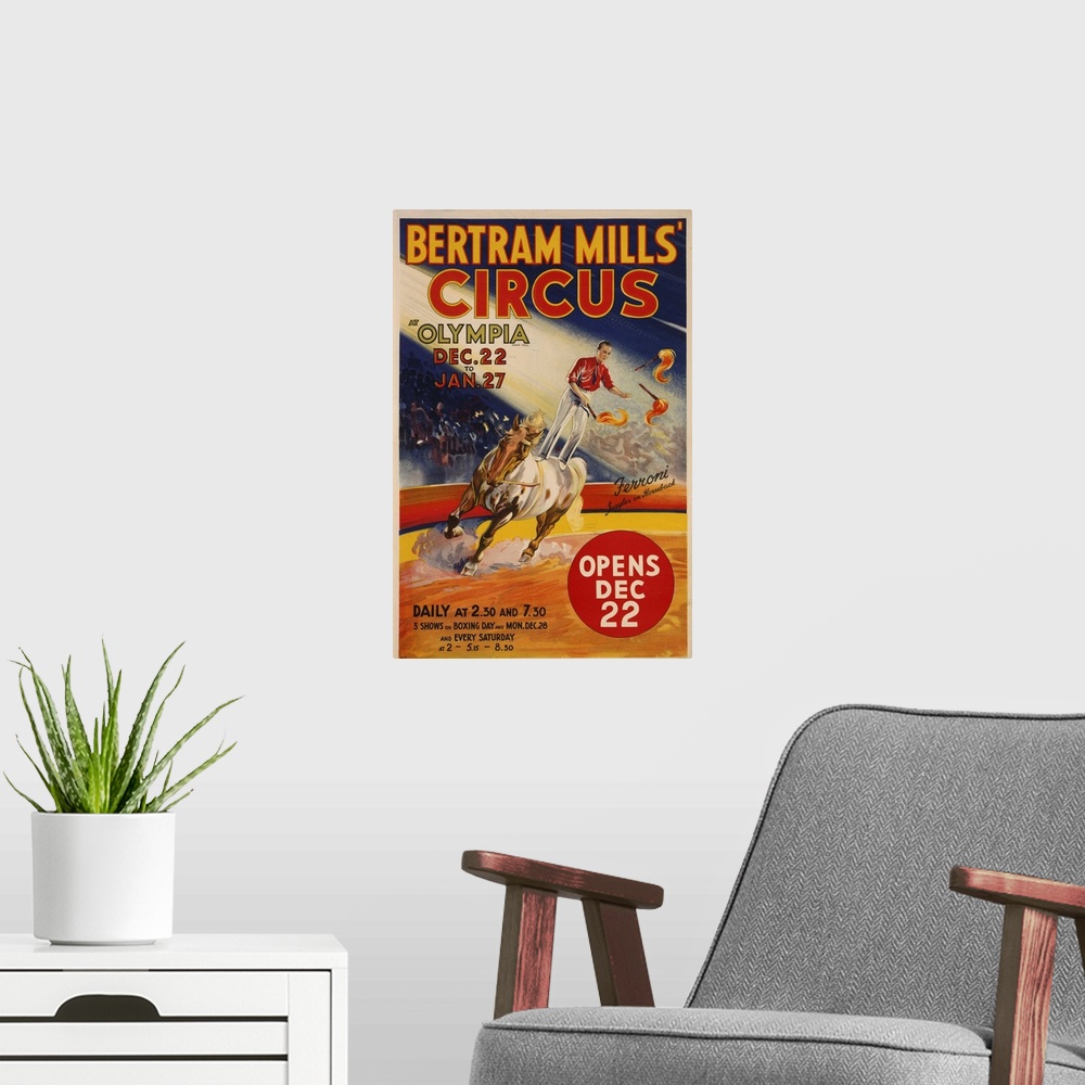 A modern room featuring Bertram Mills Circus - Vintage Advertisement