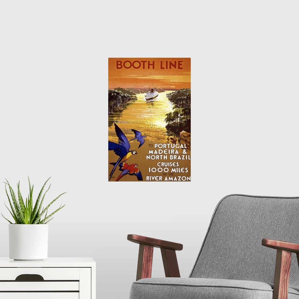A modern room featuring Booth Line - Vintage Travel Advertisement