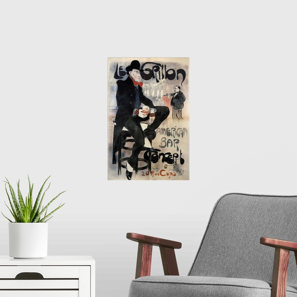 A modern room featuring Le Grillon - Vintage Bar Advertisement