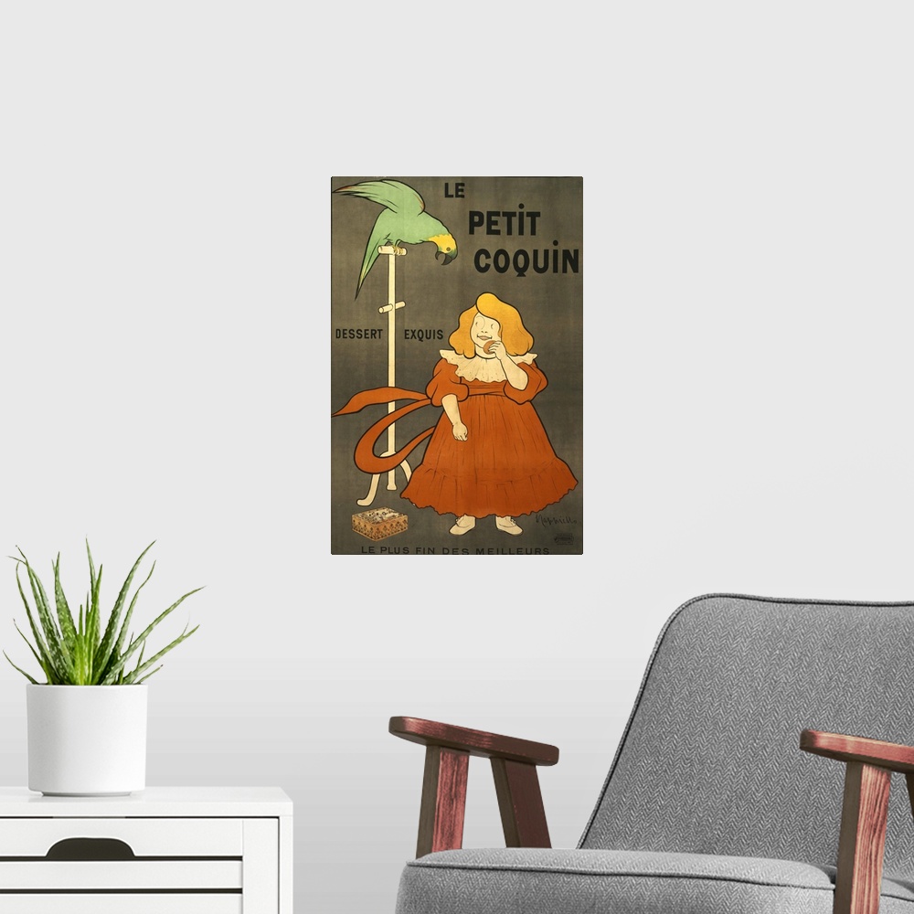 A modern room featuring Le Petit Coquin - Vintage Biscuit Advertisement
