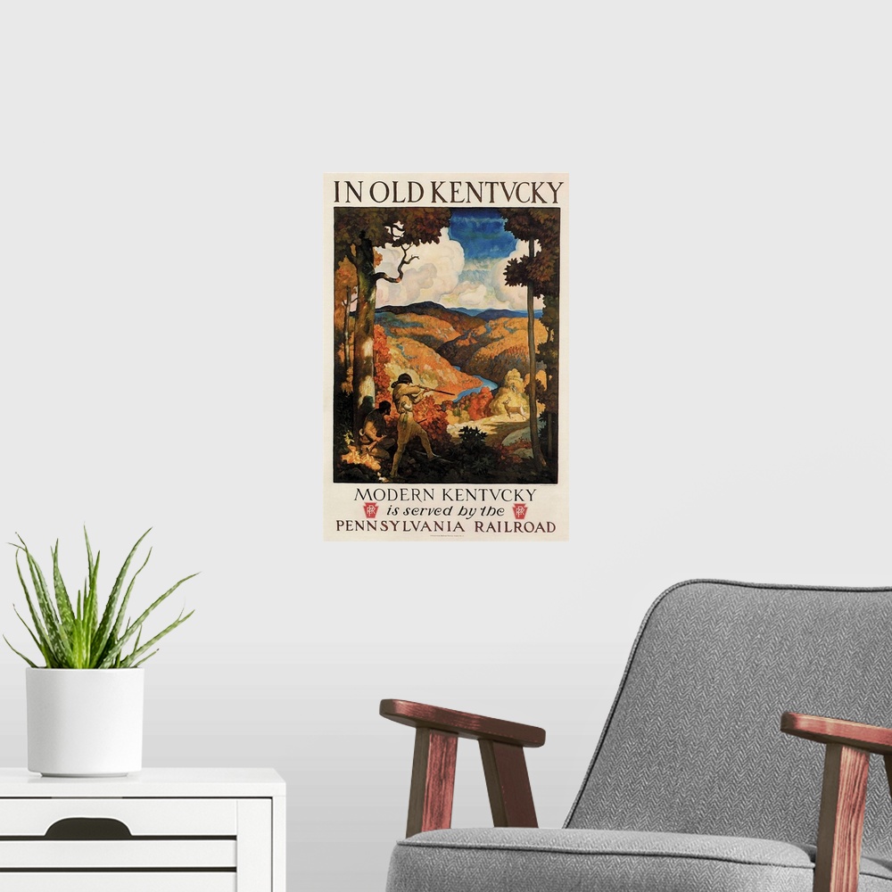 A modern room featuring Old Kentucky - Vintage Travel Advertisement