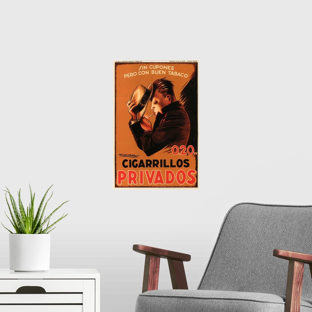 A modern room featuring Privados - Vintage Cigarette Advertisement