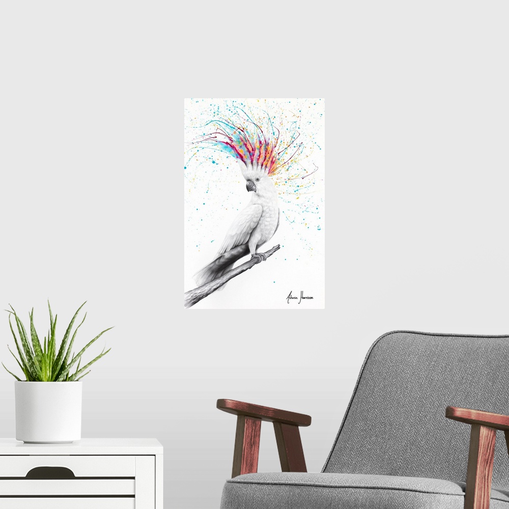 A modern room featuring Cool Cockatoo