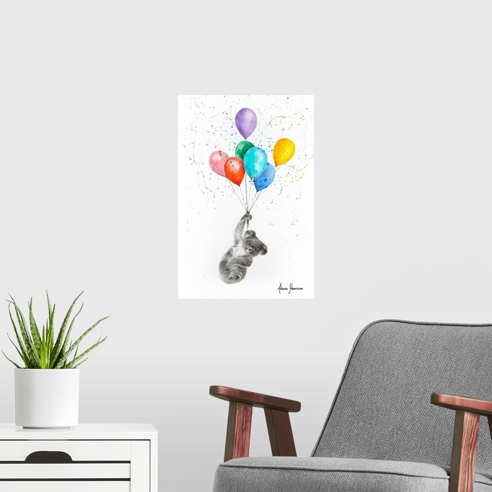 A modern room featuring The Koala And The Balloons