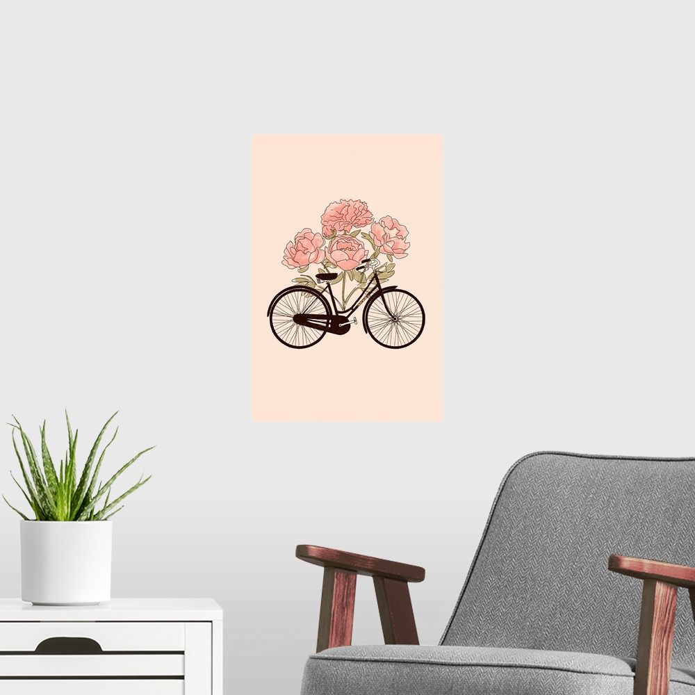 A modern room featuring Bicycle And Flower: Paris, 2022