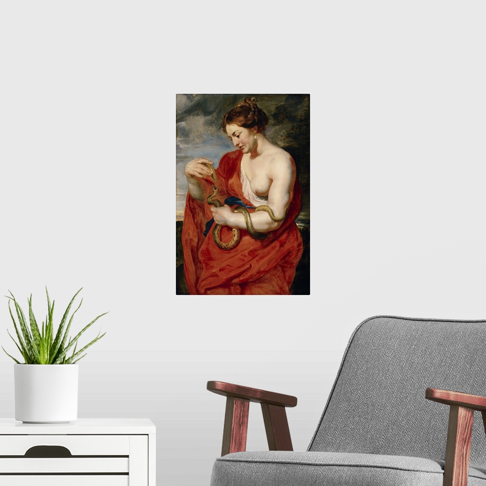 A modern room featuring Hygeia, Goddess of Health, c.1615