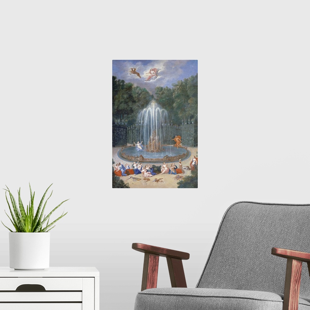A modern room featuring The Groves of Versailles. View of the Star or Mountain of Water with Alph