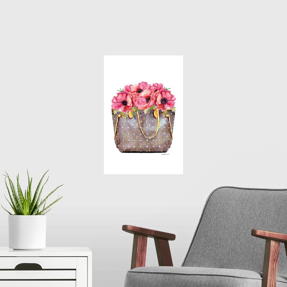 A modern room featuring Fashion Bag With Peonies
