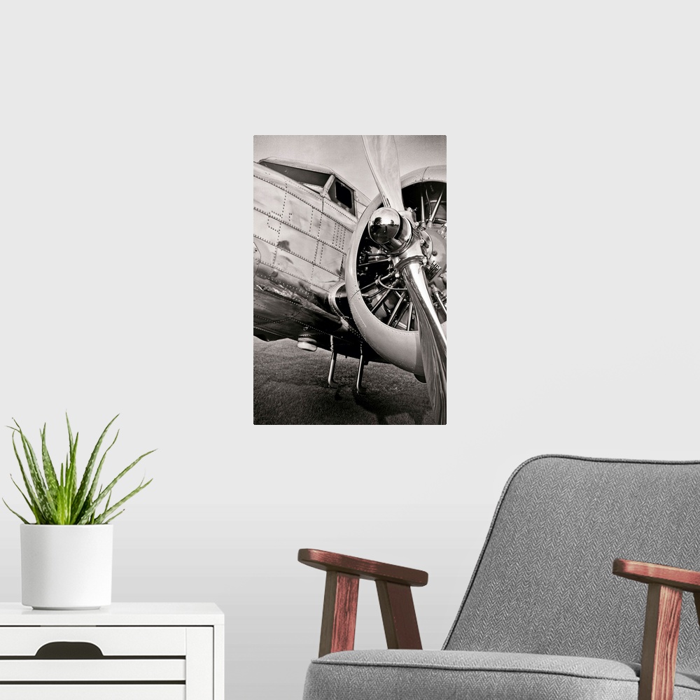 A modern room featuring Lockheed 12A Electra Junior.  Created with an 8x10 camera.