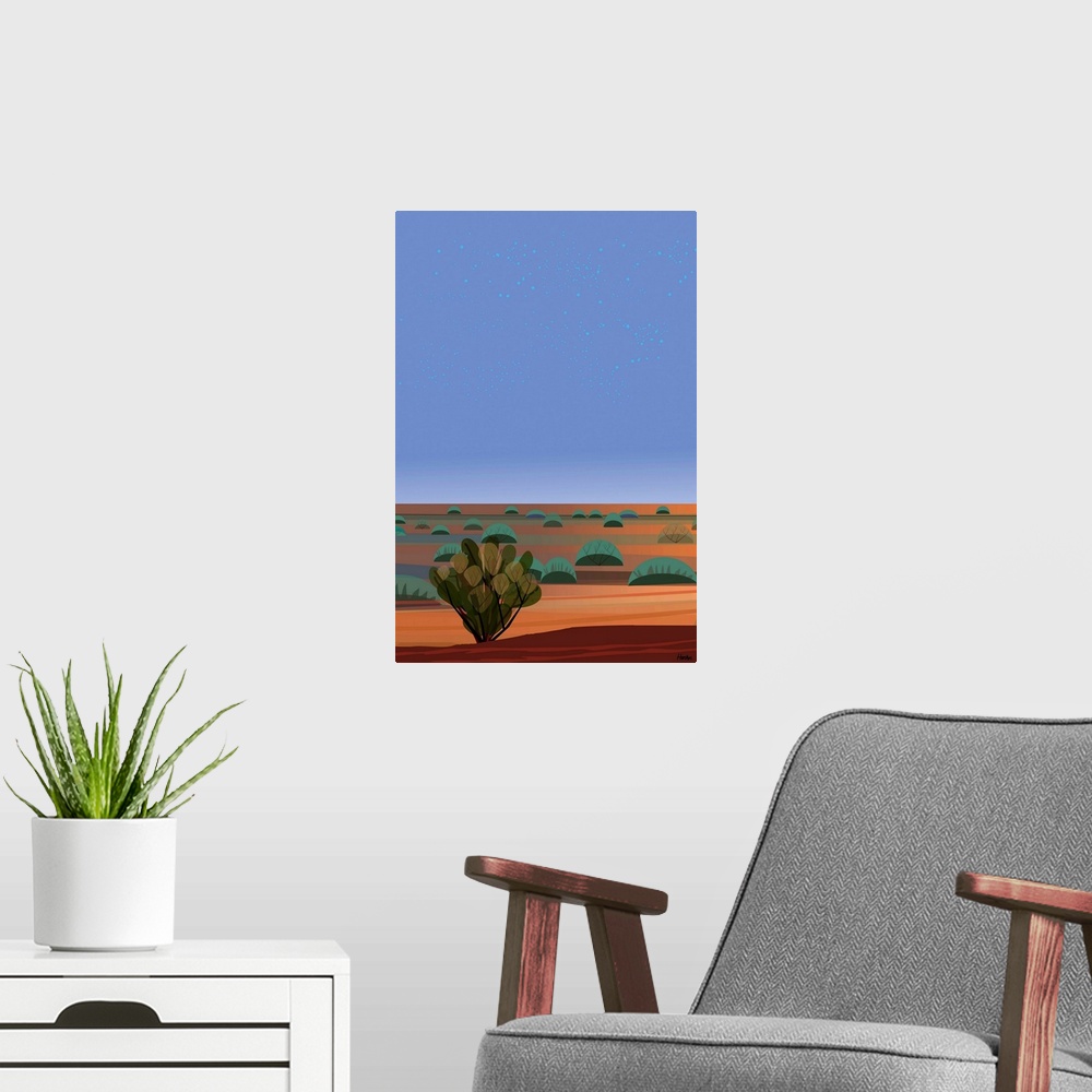 A modern room featuring Desert Twilight