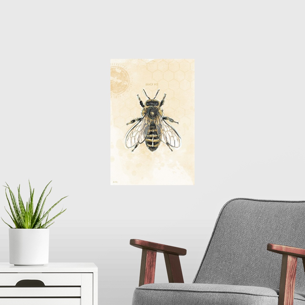 A modern room featuring The classic bee is highlighted here to bring nature indoors