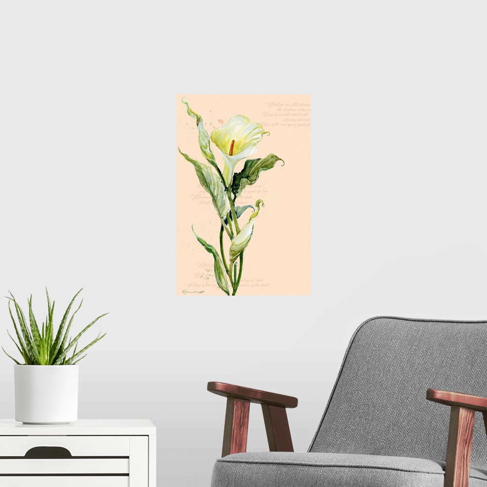A modern room featuring Simple and elegant calla lily creates an artistic statement