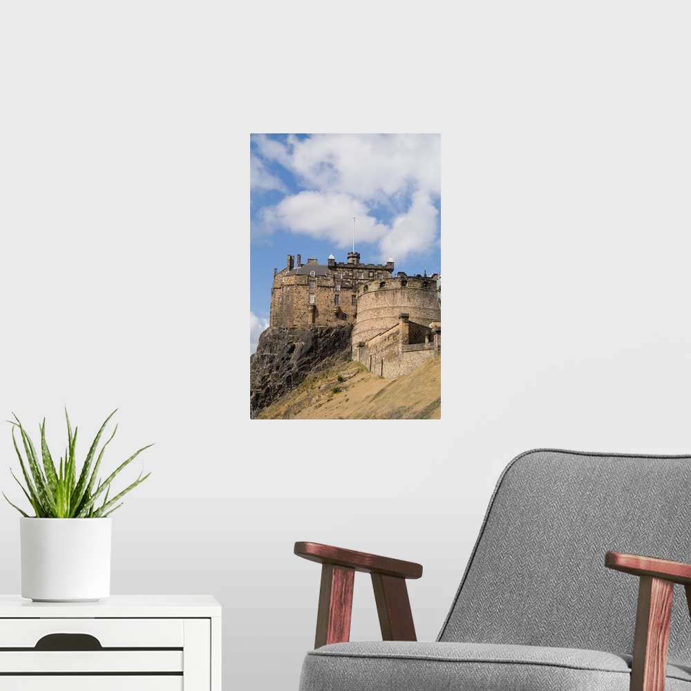 A modern room featuring Beautiful famous giant Edinburgh Castle in capital of Edinburgh Scotland