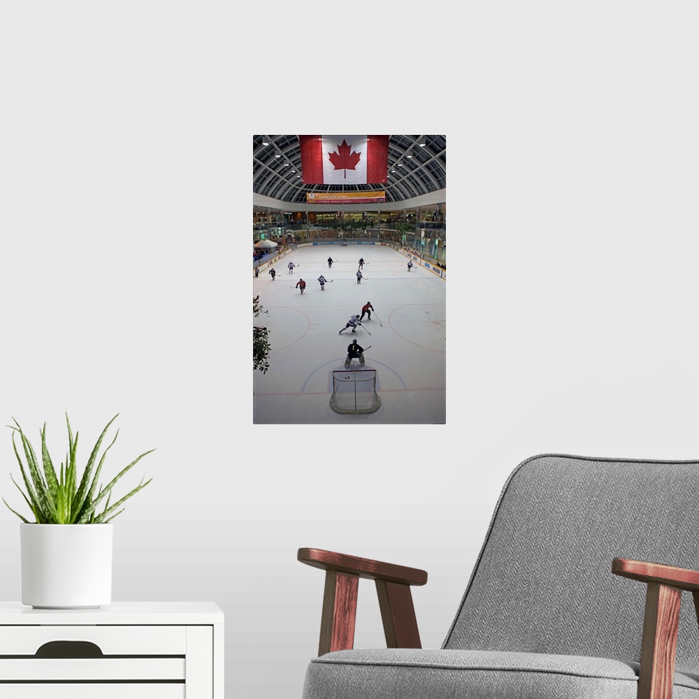 A modern room featuring Canada, Alberta, Edmonton, West Edmonton Mall, Ice Palace, Mall Hockey Rink