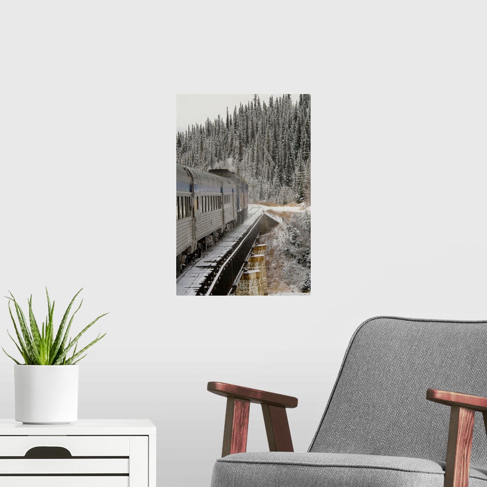 A modern room featuring Canada, Alberta. VIA Rail Snow Train between Edmonton