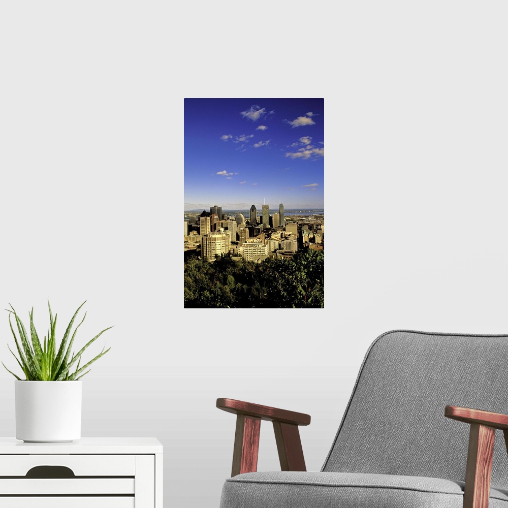 A modern room featuring North America, Canada, Quebec, Montreal. City skyline from Mount Royal Park Obsevatory